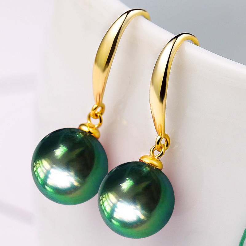 14MM S925 Sterling Silver Shell Pearl Earrings Women