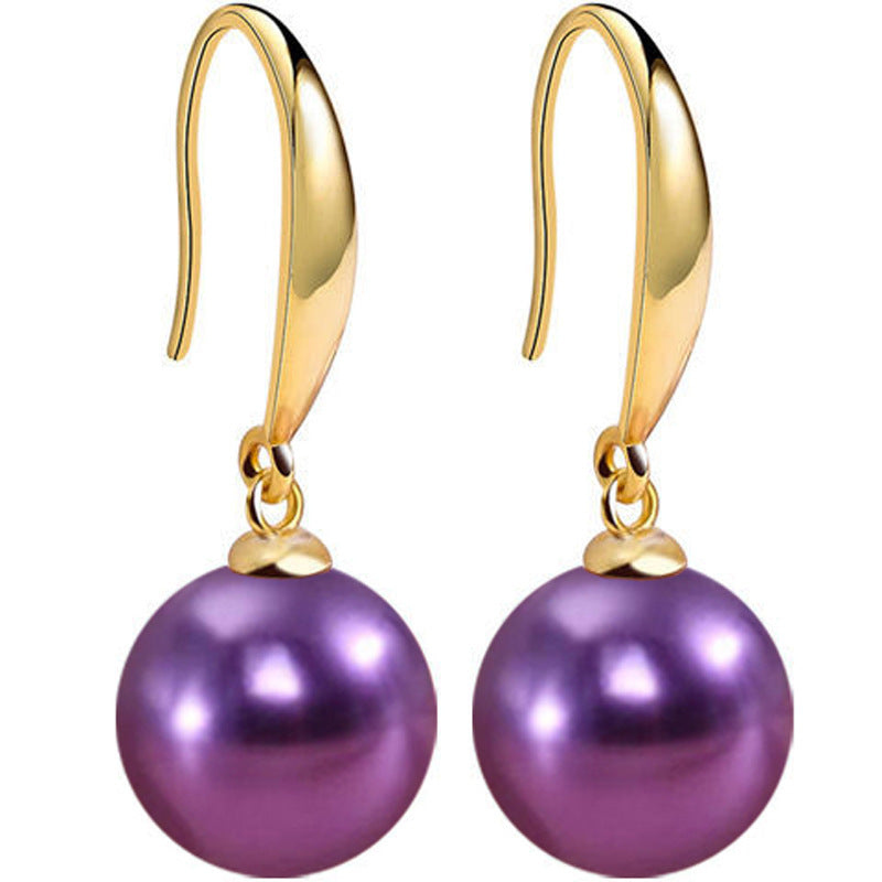 14MM S925 Sterling Silver Shell Pearl Earrings Women