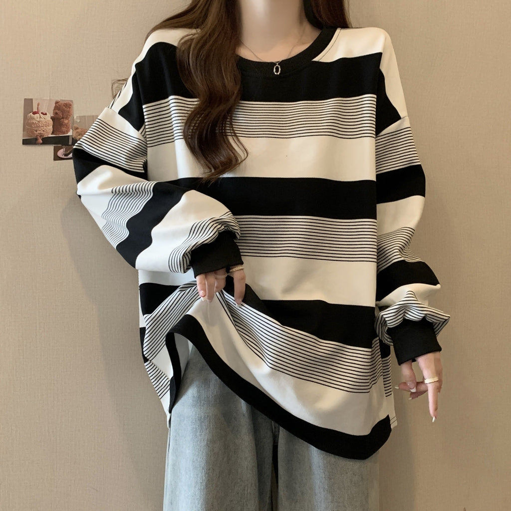 Vintage Stripe Thin Sweater Women's Loose Top