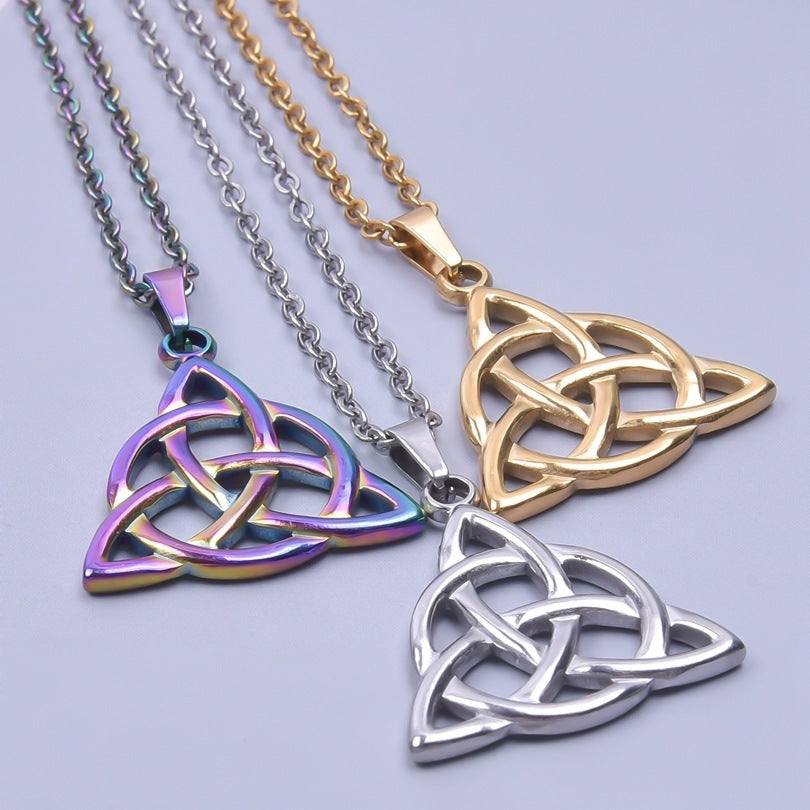 Stainless Steel Triangle Pendant Necklace
