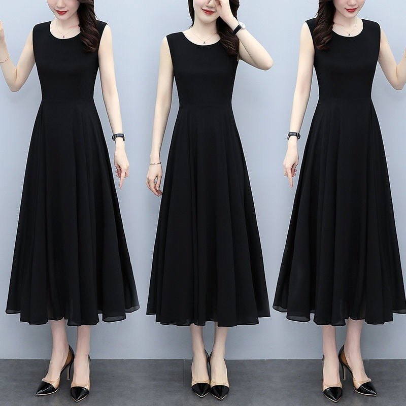 New Fashion Large Size Sleeveless Dress Korean Temperament Slim Fit