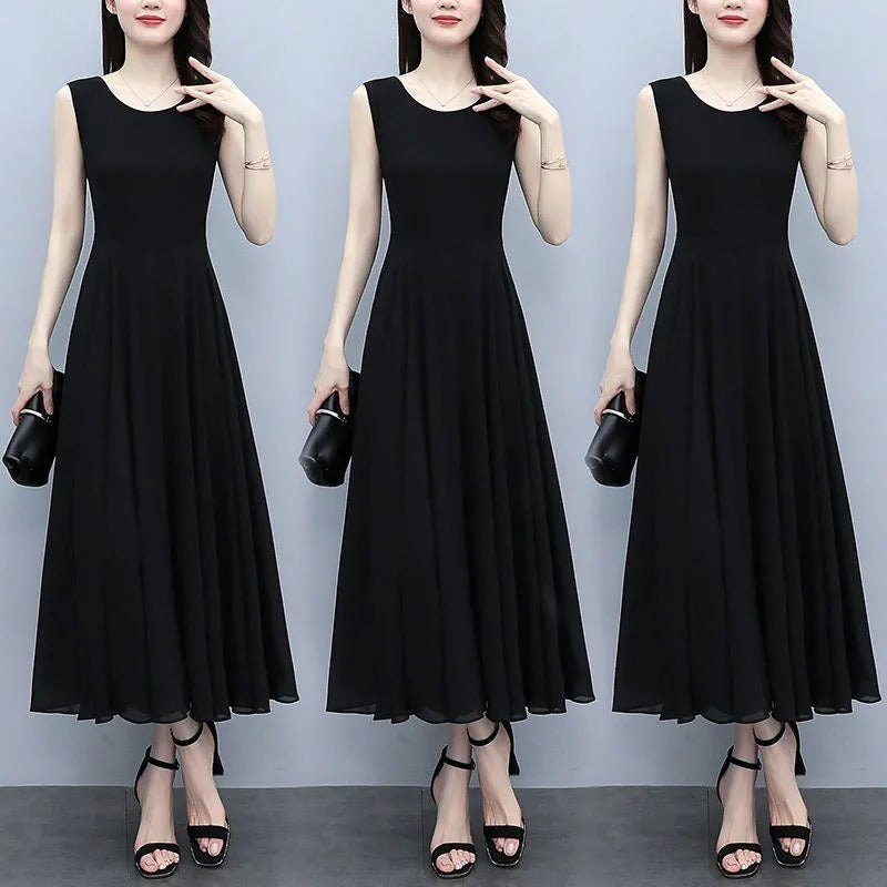New Fashion Large Size Sleeveless Dress Korean Temperament Slim Fit