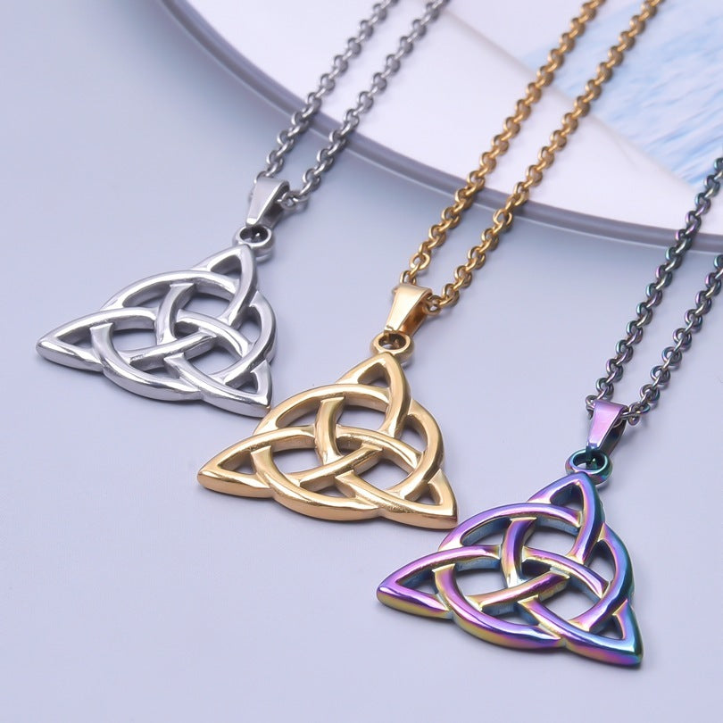 Stainless Steel Triangle Pendant Necklace