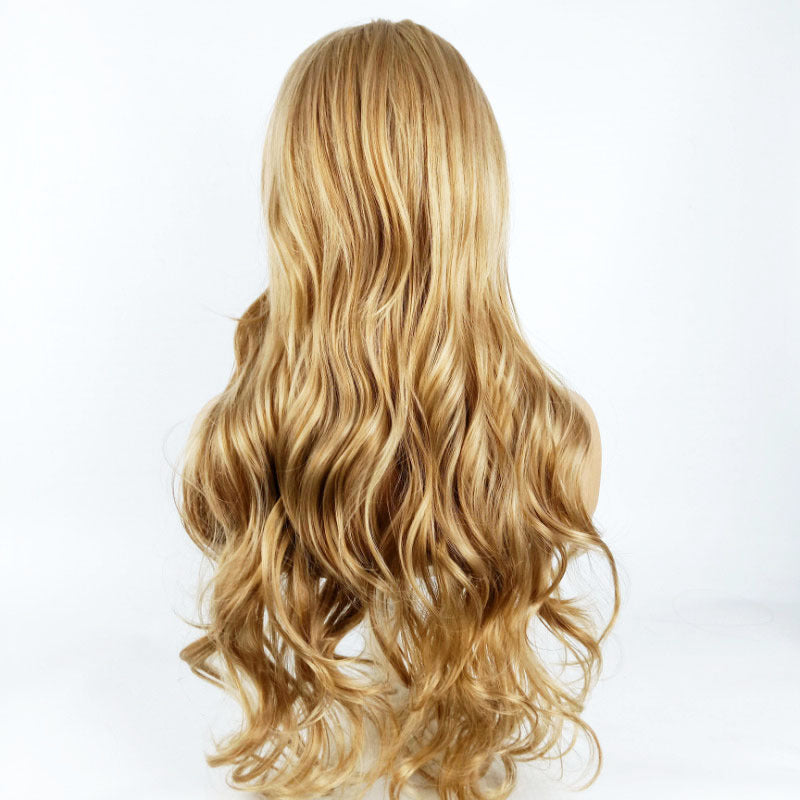 Center-parted Bangs Long Curly Hair Chemical Fiber Full-head Wig