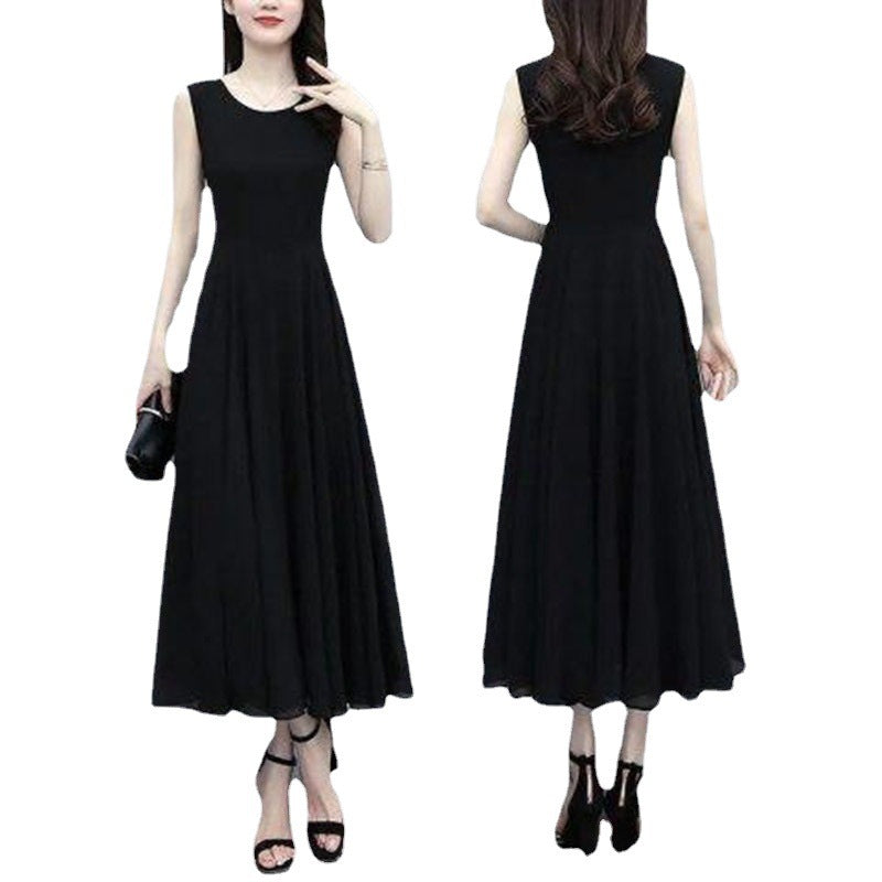 New Fashion Large Size Sleeveless Dress Korean Temperament Slim Fit