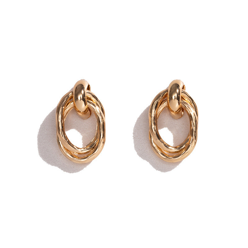 Simple Style Metal Ring Exaggerated Earrings