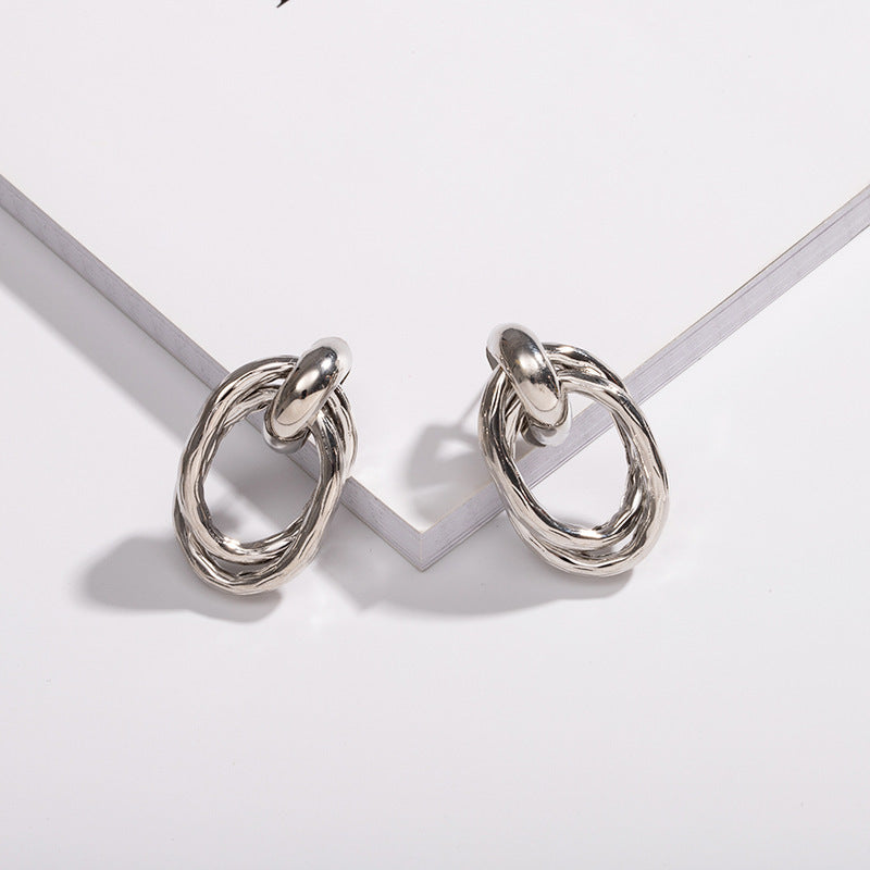 Simple Style Metal Ring Exaggerated Earrings