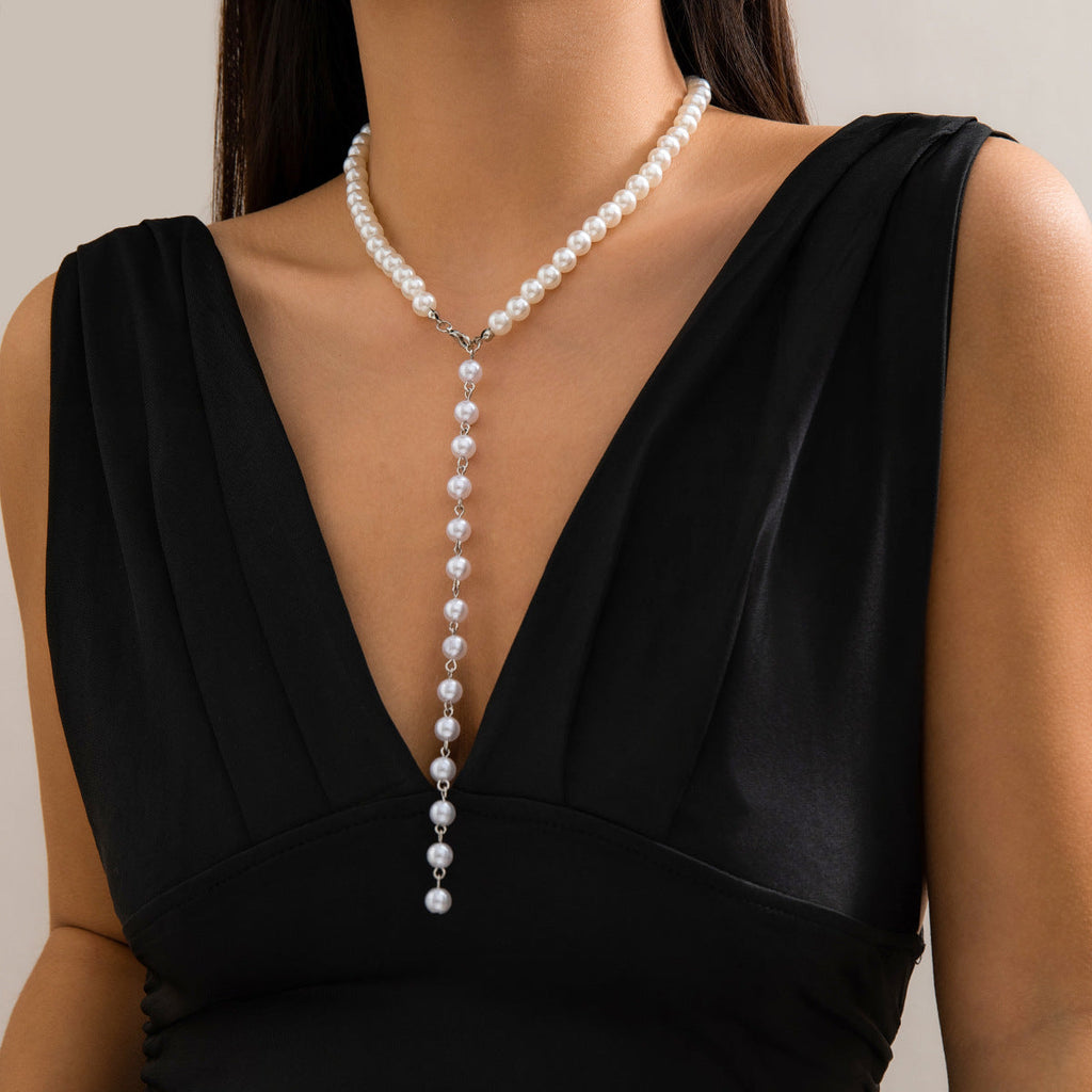 Round Beads Chain Beaded Pearl Niche Necklace