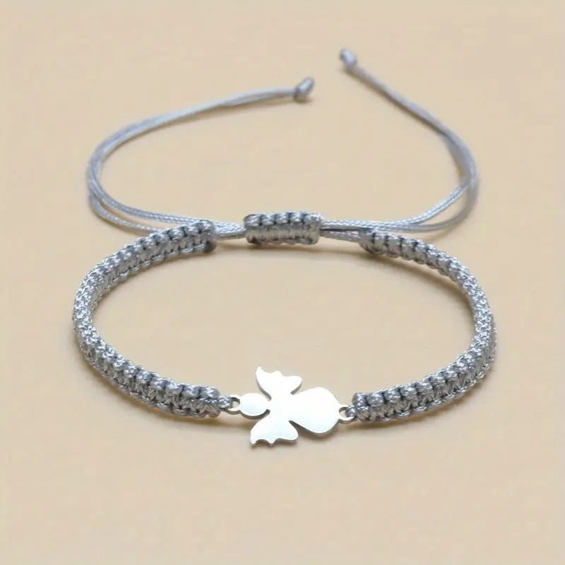 Cute Stainless Steel Hand-woven Angel Bracelet