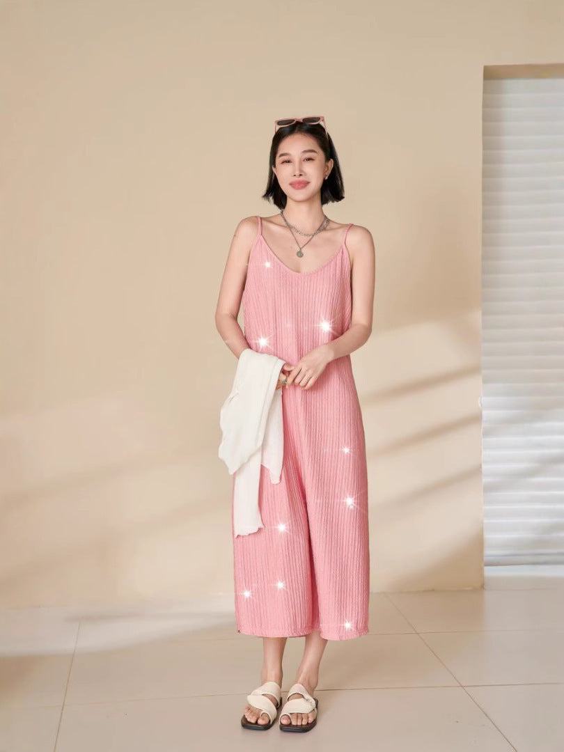 Design Sequin Pleated Temperament Camisole Dress