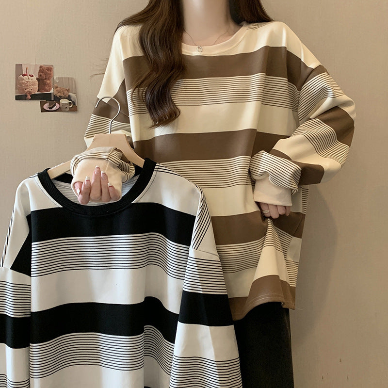 Vintage Stripe Thin Sweater Women's Loose Top