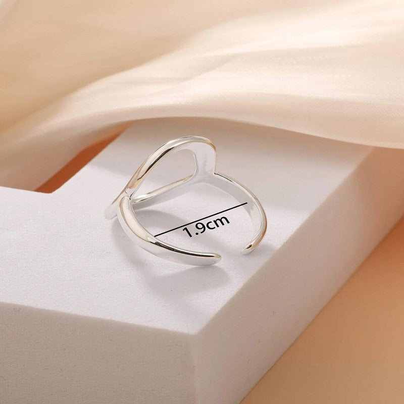 Women's Fashionable New Oil Pressure Opening Love Heart Ring