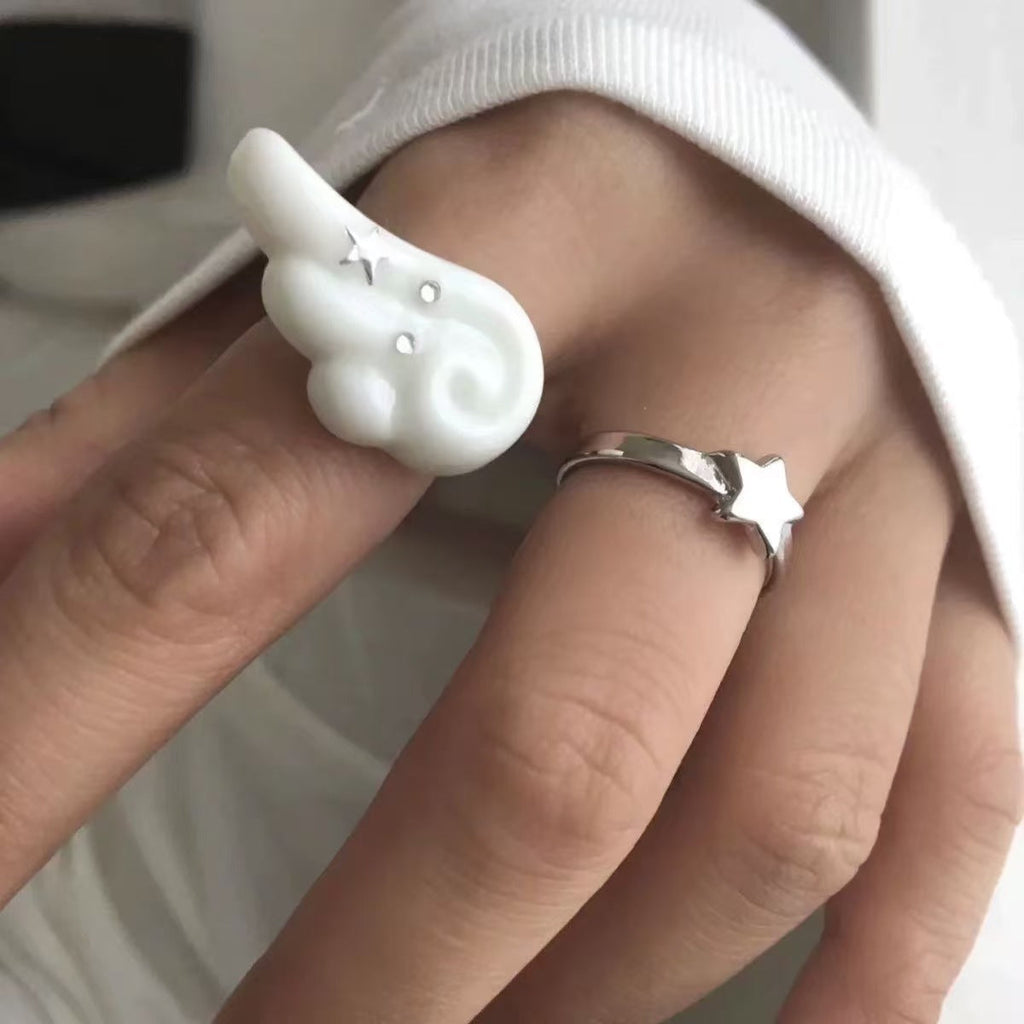 Niche Fashion Angel Wings Cute Open Ring For Women
