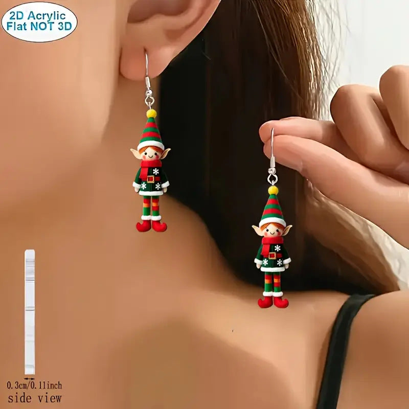 Fashion Flat Acrylic Cartoon Soldier Earrings