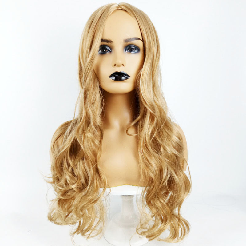 Center-parted Bangs Long Curly Hair Chemical Fiber Full-head Wig