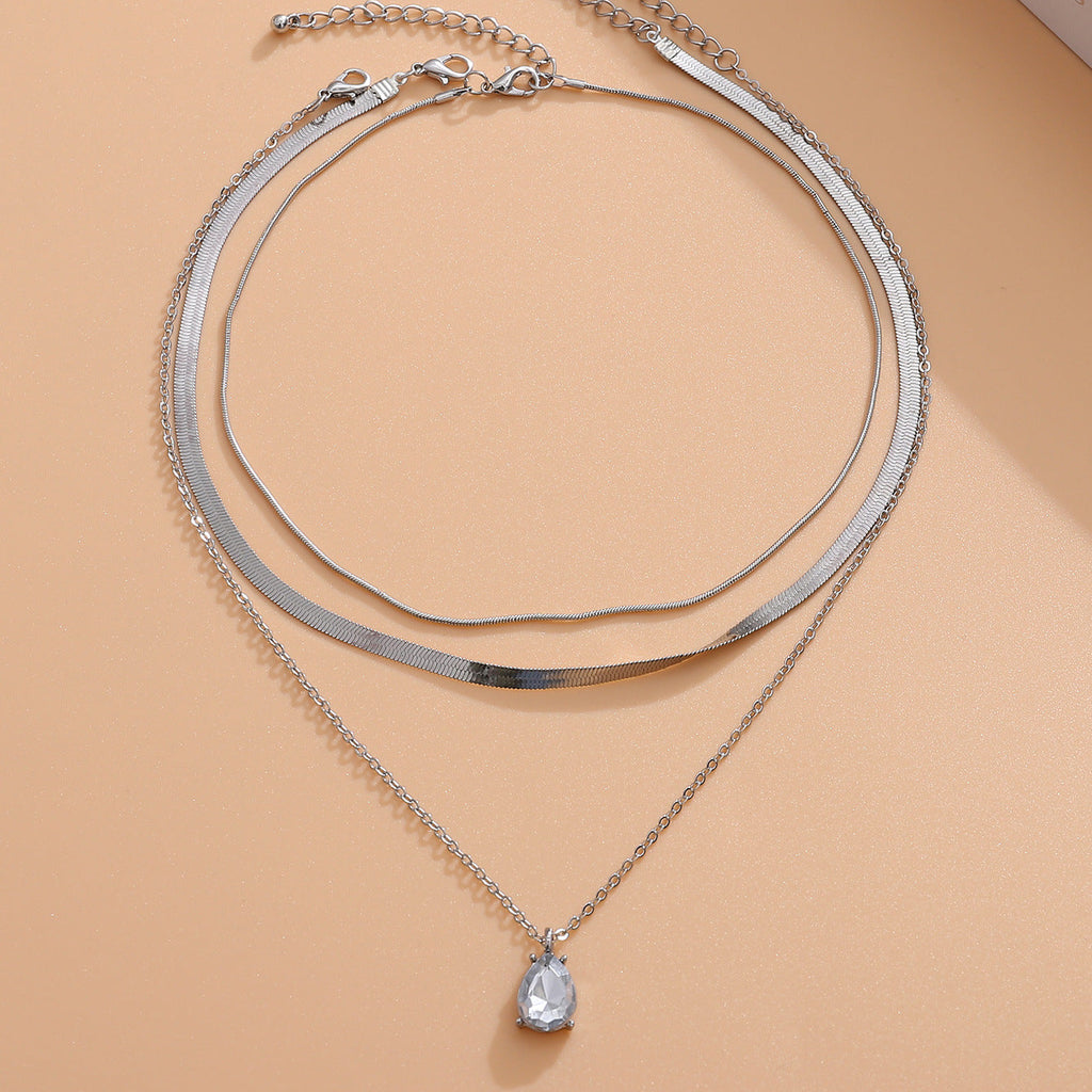 Sweet Cool Simple Metal Niche Water Drop Necklace