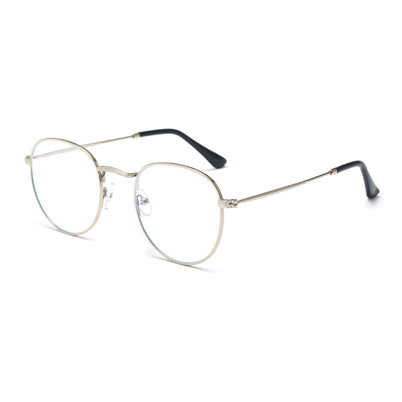 HD Anti-blue Ray Fashion Round Frame Metal Sunglasses