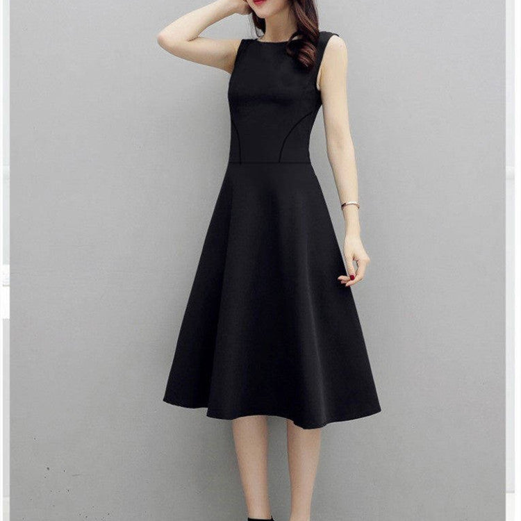 New Fashion Large Size Sleeveless Dress Korean Temperament Slim Fit
