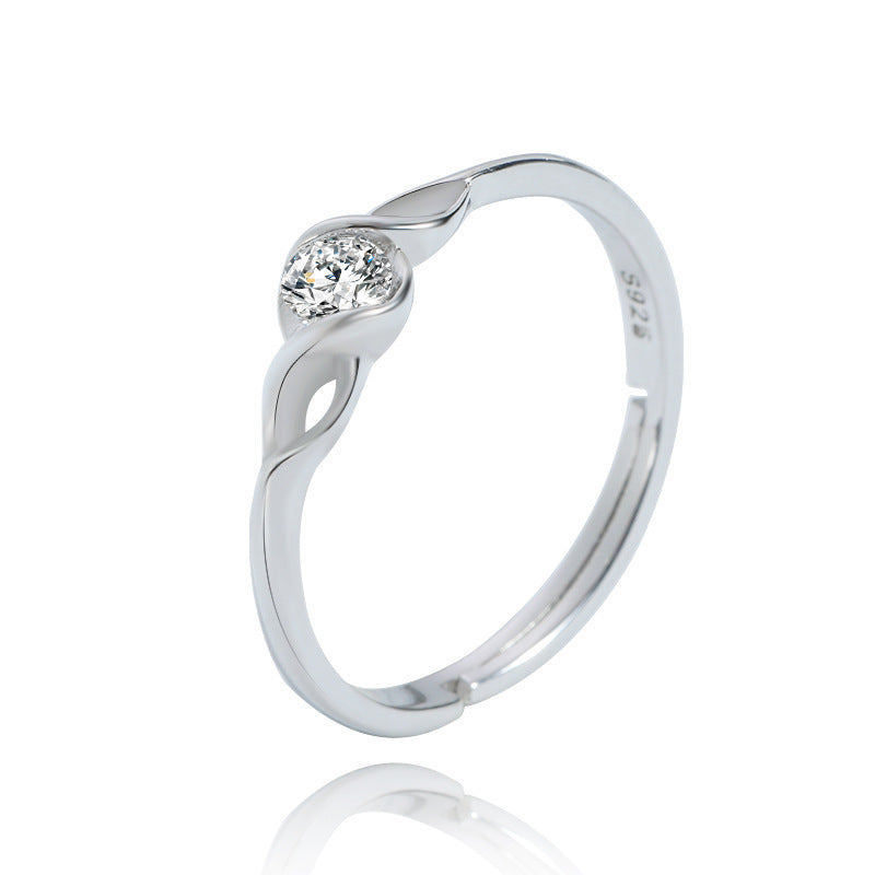 Simple Korean Style Love's Interwoven Heart-pleasing Ring