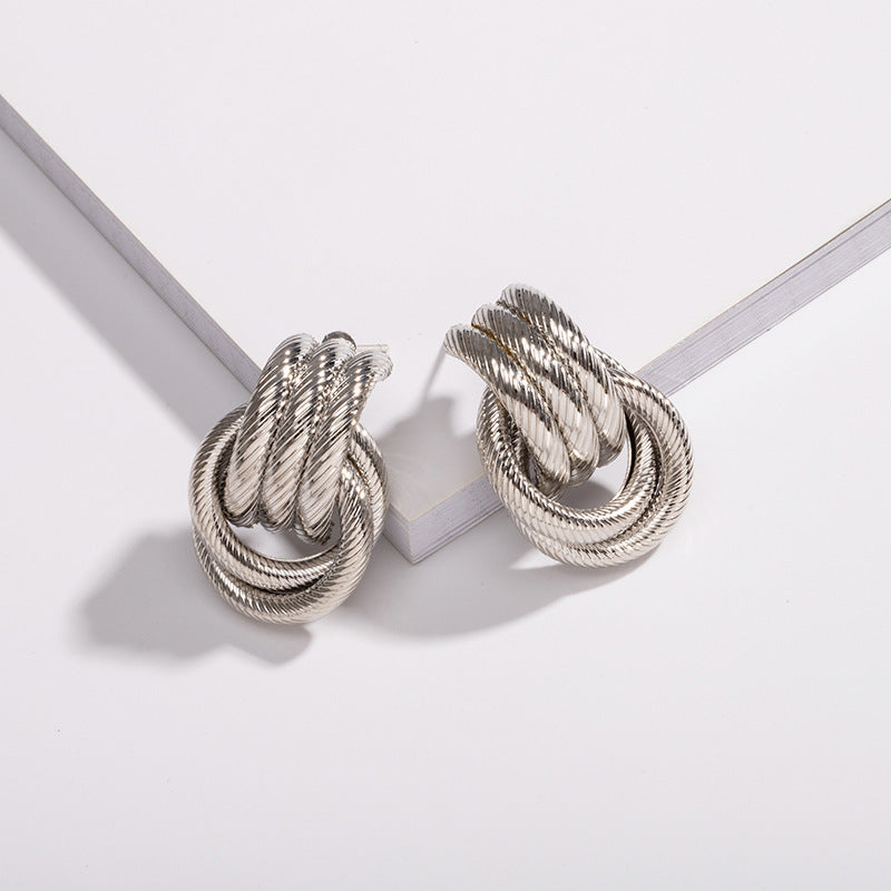 Simple Style Metal Ring Exaggerated Earrings