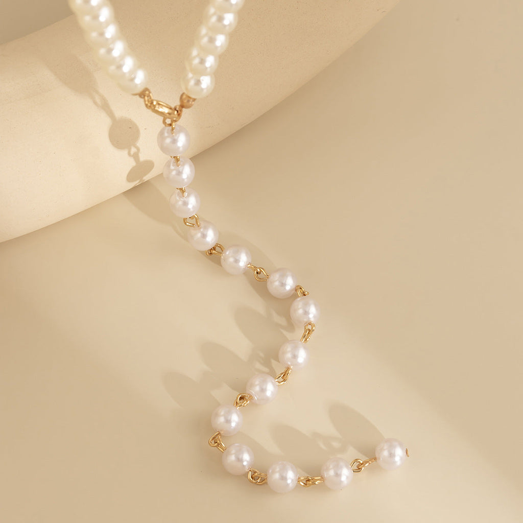 Round Beads Chain Beaded Pearl Niche Necklace