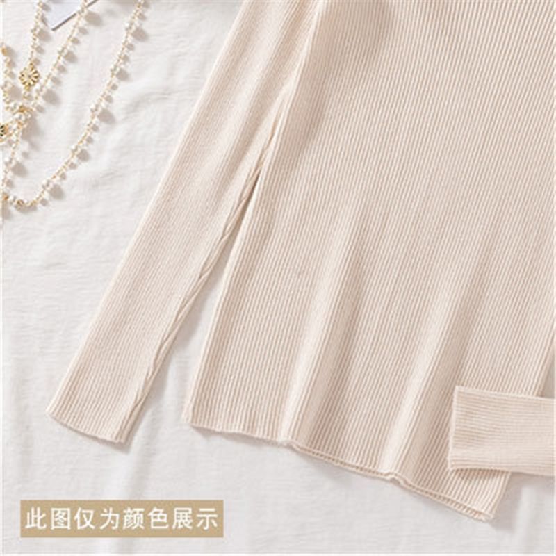 Slim-fit Elegant V-neck All-matching Western Style Bottoming Sweater