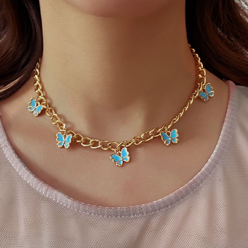 Women's Alloy Butterfly Necklace
