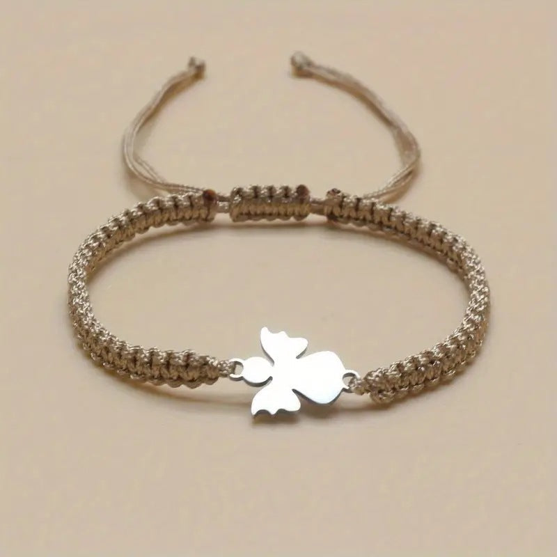 Cute Stainless Steel Hand-woven Angel Bracelet